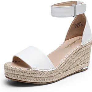 Women's Wedge Sandals Faux Leather Platform Open Toe Summer Dress Shoes